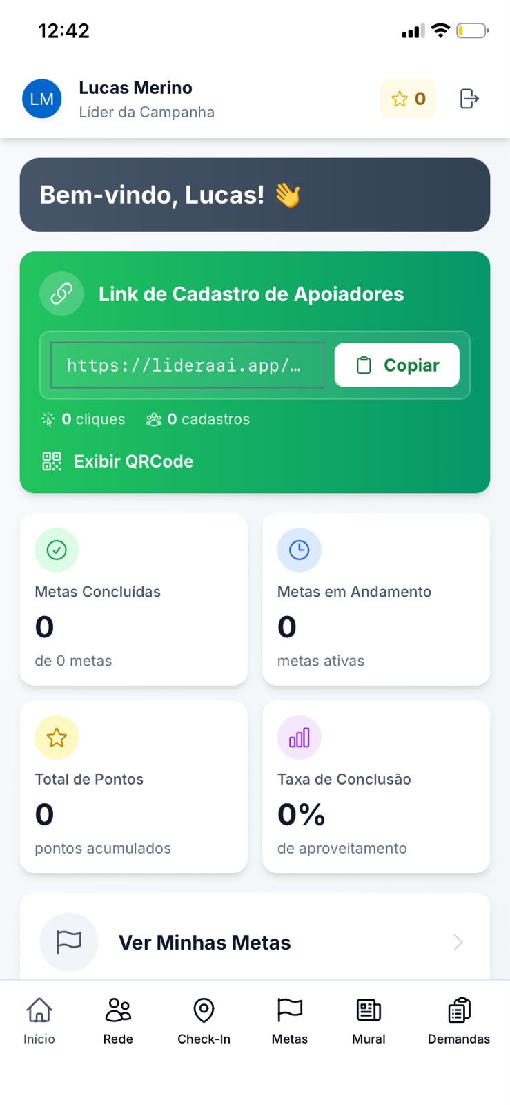 Tela inicial